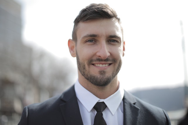 a man with a smiling face